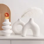 OasinSet of 3 Ceramic Vases Nordic Decor Boho Centerpiece Wall Shelf Living Room Decoration Coffee Table Accessories Interior - Image 2