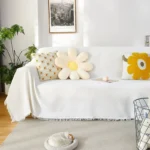 Woven Cotton Sofa Cover Blanket White Grey Sofa Towel for Living Room Furniture Decor Tapestry Couch Cover - Image 3