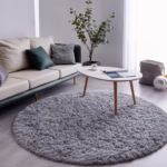 Plush Carpet Round for Living Room Area Rugs Kids Bedroom Crawling Game Floor Mat Gray Fluffy Carpet For Nursery Home Decor