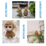 Resin Cute Sitting Monkey Statue, No Look Talk Listen, Lovely Animal Sculpture Home Garden Office Desk, Decorative Ornament, 1Pc - Image 5
