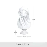 Veiled Lady Bust Greek Goddess Statue Classic Roman Mythology Gifts Maiden Sculpture Home Living Room Desk Bookshelf Decorations - Image 6
