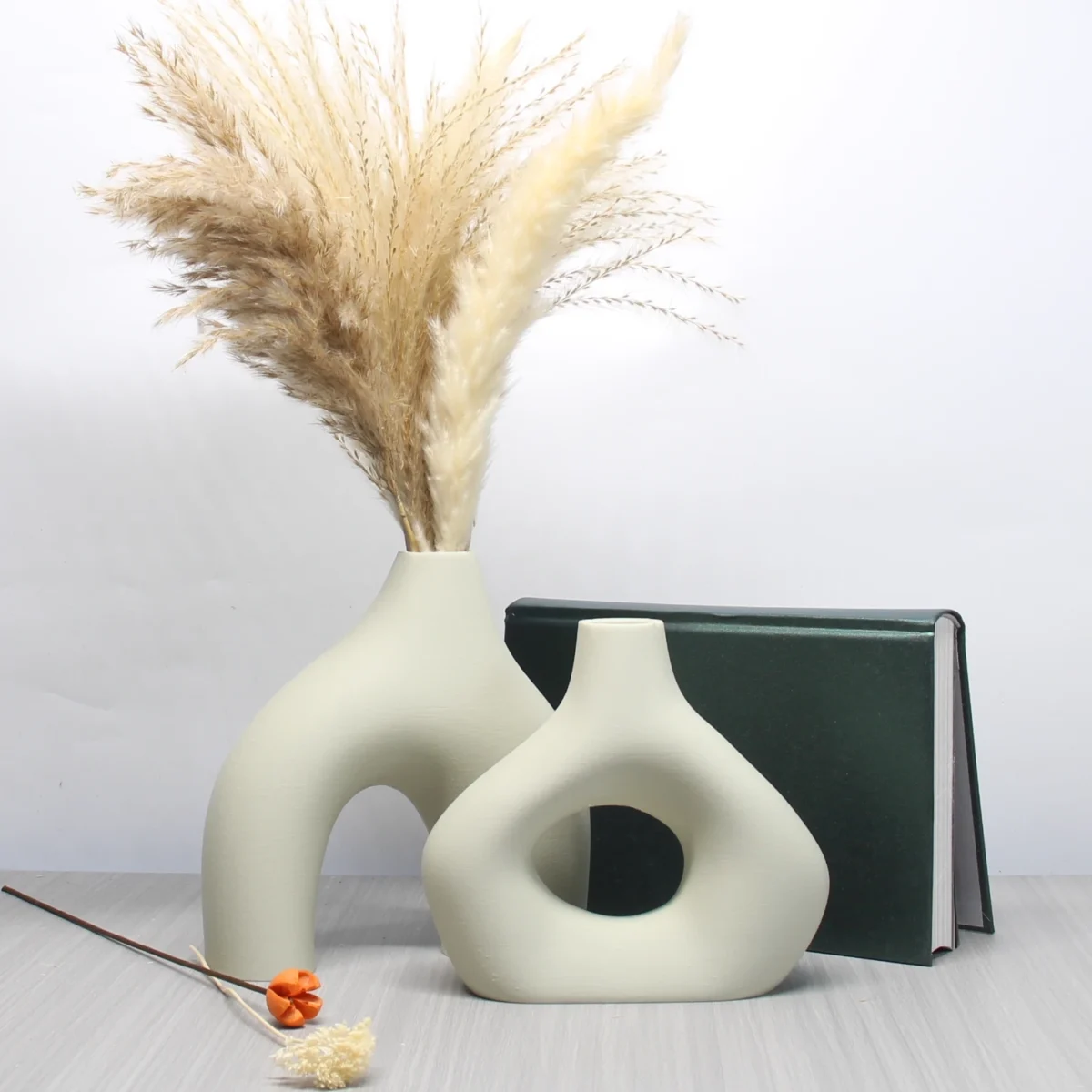 Modern Style Decorative Vase Set - 3D Printed Round Hollow Design Vase, Black & White, for Bohemian Home - Image 6