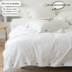 3pcs 100% cotton bedding set Double Duvet Cover Set 220x240 Solid Twist Cotton King Size Bedding Set Quilt Cover Set