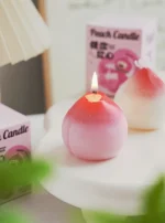 Cute Fruit Shaped Scented Candles - honey peach, Apple & Strawberry Fragrance, Natural Soy Wax for Home Decor, Gift, Relaxation​ - Image 4