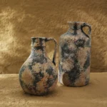 OasinEarthenware Vase for Dried Flower Pampas Grass Nordic Wabi Sabi Retro Home Aesthetics Bookshelf Wall Shelf Decoration