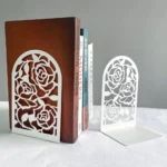2Pcs Style Rose Book Ends for Book Lovers Bookend for Heavy Books Home Book rack Holder Office Desktop Gift for Women Men - Image 6