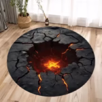 3D Illusion Masterpieces Round Rugs Big Crack and Deep Hole Designs Stunning Optical Illusion Carpets Look Crack Floor Mats - Image 2
