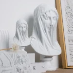 Veiled Lady Bust Greek Goddess Statue Classic Roman Mythology Gifts Maiden Sculpture Home Living Room Desk Bookshelf Decorations - Image 2