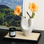 OasinDouble Mouth Vase Ceramic Nordic Retro for Fresh Flowe Pampas Grass Home Aesthetics Design Living Room Decoration Table - Image 4