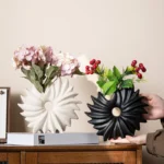 OasinSea Anemone Ceramic Vase for Pampas Grass Boho Modern Art Decoration Objects Tabletop Living Room Dried Flower Decor