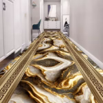 Luxury Golden Long Corridor Carpet High End Hotel Lobby Decoration Rugs Stairway Hallway Stairs Runner Rug Non-slip Kitchen Mat - Image 3