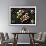 Japanese Cuisine Poster Salmon Sushi Cheese Spice Art Wall Painting Printing Canvas Painting Restaurant Background Kitchen Decor - Image 3