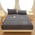 WOSTAR Thicken quilted mattress protector cover solid embroidery luxury double bed elastic fitted sheet style bed protection pad - Image 6