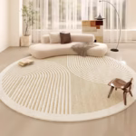 VIKAMA circular wabi-sabi style light luxury velvet living room, bedroom, study sofa, coffee table, carpet home decoration - Image 3