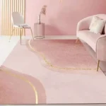 Chic Pink Nordic Area Rug - Luxury Non-Slip Carpet for Girls' Rooms - Image 2