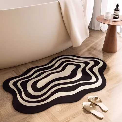 Bathroom Carpet Non-slip Strong Absorbent Floor Mats Home Decor Irregular Bath Mat Toilet Entrance Area Rug Alfombra De Baño