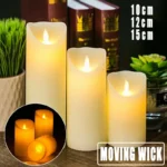 3X Flameless LED Candle WarmWhite Moving Dancing Wick Electic Candles Weding AU
