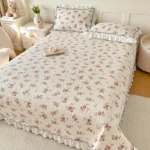 Bonenjoy Bed Cover Quilted Bedsheet Singe/Double Bedspread Floral Style Mattress Protector Soft Sheets cubrecama (No Pillowcase) - Image 3