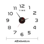 Large Size 3D DIY Silent Wall Clock Black/Gold/Silver Simple Modern Punch-Free Wall Sticker Clock - Image 5