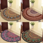 Retro Door Rug Semi-circular Floor Mat European Style Carpet for Living Room Indoor Door Entrance Mats Home Decor Alfombra