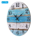 12 Inch Wall Clock Quartz Silent Non-Ticking Round Wooden Wall Clocks Retro Decorative For Bathroom Home Living Room Bedroom - Image 3