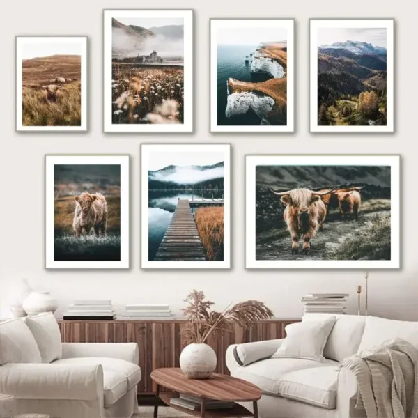 Nordic Art Printing Canvas Painting Plants Grassland Landscape Poster Print Wall Decoration Home Bedroom Living Room Decoration