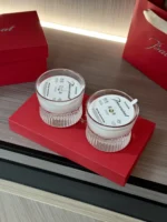 Luxury Gifts Home Decoration Aromatherapy Fragrance Candles Container Resembling Artwork Vertical Diamond Patterned Glass