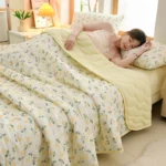 New Floral Print Spring Summer Quilt Soft Comfortable Quilted Quilts Single Double Blanket for Bed Comforter Knitted Thin Duvet - Image 3