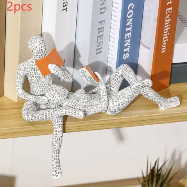 Nordic Modern Reading Woman Statue Modern And Simple Living Room Decorative Ornaments Resin Crafts, Tabletop Sculpture