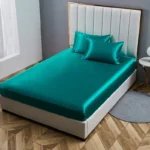Luxury Satin Fabric Queen Size Bed Sheets Set King High Quality Fitted Sheet Flat Sheet Pillowcase Solid Bed Set Bedsheet Sets - Image 4