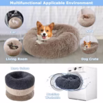 Plush Donut Cat Bed: Cozy, Washable Comfort for Pets - Image 3