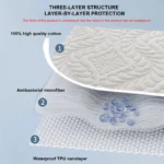 Waterproof Quilted Mattress Cover - Cotton Top, Antibacterial Fiber Fill, TPU Waterproof Layer - A-Class Health Standard - Image 4
