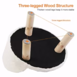 Luxury Soft Cat Bed Warm Plush Fabric Pet Nesting Chair Bed Washable Couch Wood Legs with Cushion Pad for Small Pets - Image 4