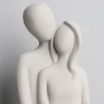 Nordic Abstract Couple Sculpture, Lover Hugging Characters, Frosted Ceramic Statues, Plain White/Grey Figurines, Wedding Gifts - Image 6