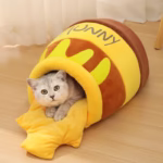 Hot honey pot nest cute cat nest Autumn and winter soft and comfortable thick warm cartoon pet nest - Image 5