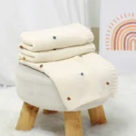 Cozy Nordic Pompom Baby Blanket - Soft Knitted Swaddle Wrap