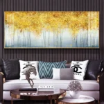 Big Size Abstract Green Gold Foil Canvas Painting Wall Art Oil Painting Printed Luxury Posters for Living Room Decor Cuadros - Image 3