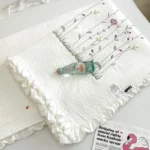 Fresh Flower Embroidered Summer Blanket 4/3/1 Pcs Ruffled Quilted Summer Quilt Set Machine Washable Lightweight Comforter Duvet - Image 5