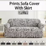 Colorful Knit Sofa Cover with Skirt for Full Coverage Comfort