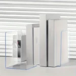 1/2pcs Clear Acrylic Bookends, Durable Transparent Bookshelf Partition Plates, for Office, School, and Home Organization - Image 4