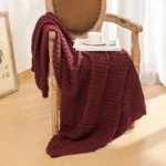 Soft Knitted Blanket Solid Color Blanket For Bed Travel Sofa Versatile Shawl Blanket for Outdoor and Indoor Activities Wholesale - Image 5