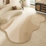 Cream Style Living Room Decoration Solid Carpet Fluffy Soft Rugs for Bedroom Irregular Shape Plush Floor Mat Thick Cloakroom Rug - Image 3