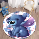 Stitch Cartoon HD Printed Round Carpet for Living Room Rugs Camping Picnic Mats Flannel Anti-Slip Rug Yoga Mat Gifts - Image 5