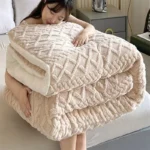 Winter Quilt Blanket Double Sided Velvet Lamb Cashmere Double Bed Quilts King Queen Full Size Bed Duvet Thicken Comforter Core - Image 6