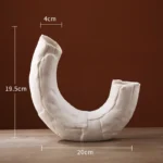 OasinNordic Ceramic Vase U Shape Pampas Grass Dried Flower Modern Art Table Living Room Decoration Interior Home Office Gift - Image 6