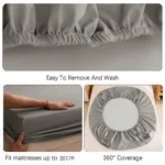 100% Waterproof Mattress Covers Pad Adjustable Non-slip Bed Fitted Sheet Protector With Elastic Band Single Size140/160/180x200 - Image 4