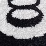 1 Pack Black Billiards 8 Ball Round Flocked Floor Bedroom Anti-Slip Carpet Mat Living Plush Soft Bedroom Rug - Image 5