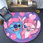 Stitch Cartoon HD Printed Round Carpet for Living Room Rugs Camping Picnic Mats Flannel Anti-Slip Rug Yoga Mat Gifts - Image 6