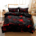 3pcs Duvet Cover Set (1xDuvet Cover + 2xPillowcase Without Core) Red Grid Print Bedding Set Comfortable Duvet Cover For Bedroom - Image 2