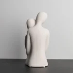 Nordic Abstract Couple Sculpture, Lover Hugging Characters, Frosted Ceramic Statues, Plain White/Grey Figurines, Wedding Gifts - Image 5